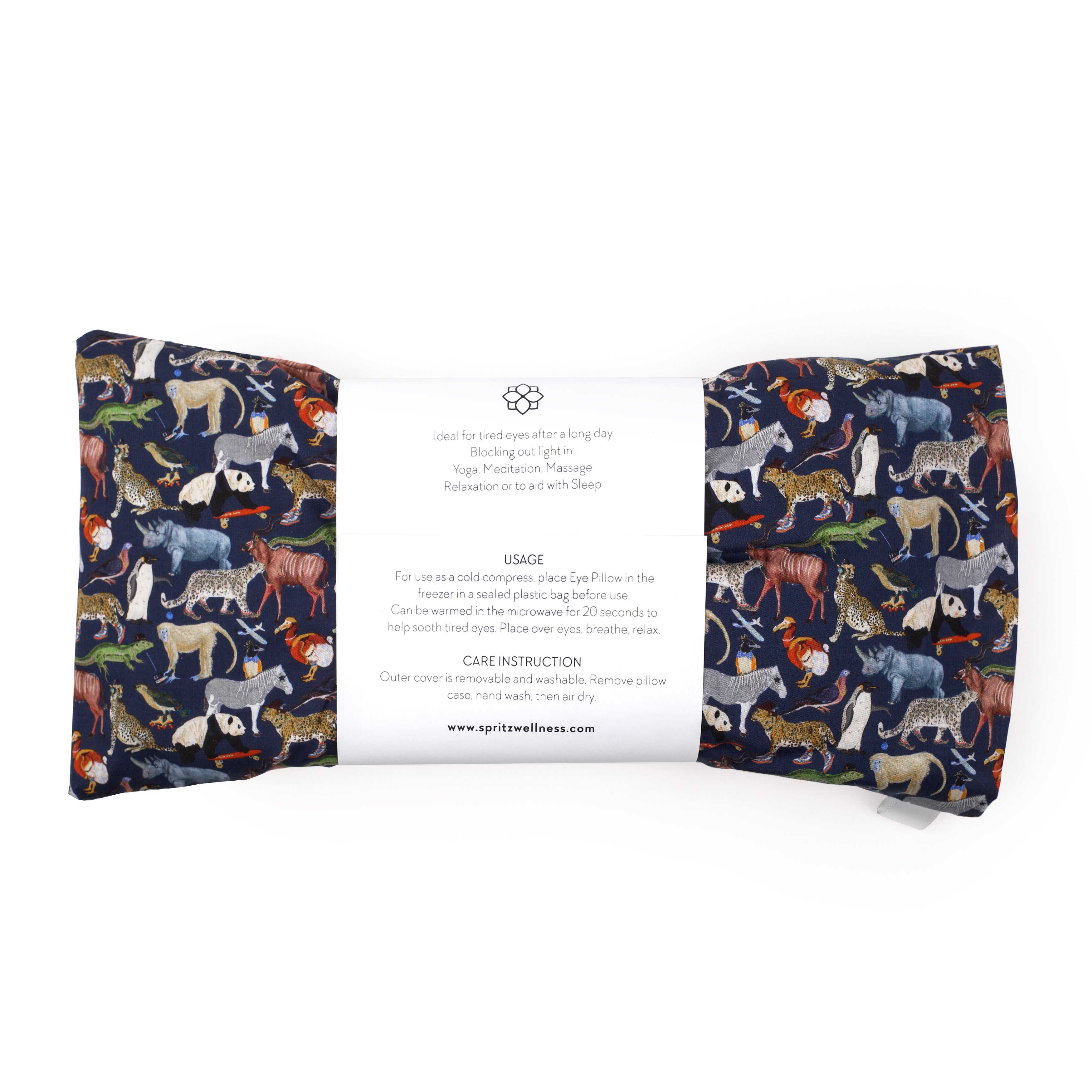 Aromatherapy Eye Pillow in Liberty fabric animal print. Eye pillows are for yoga meditation, relaxation and sleep. Great for children who struggle with sleep.