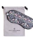 Lavender eye mask made with Liberty London Strawberry Thief grey fabric by Spritz Wellness