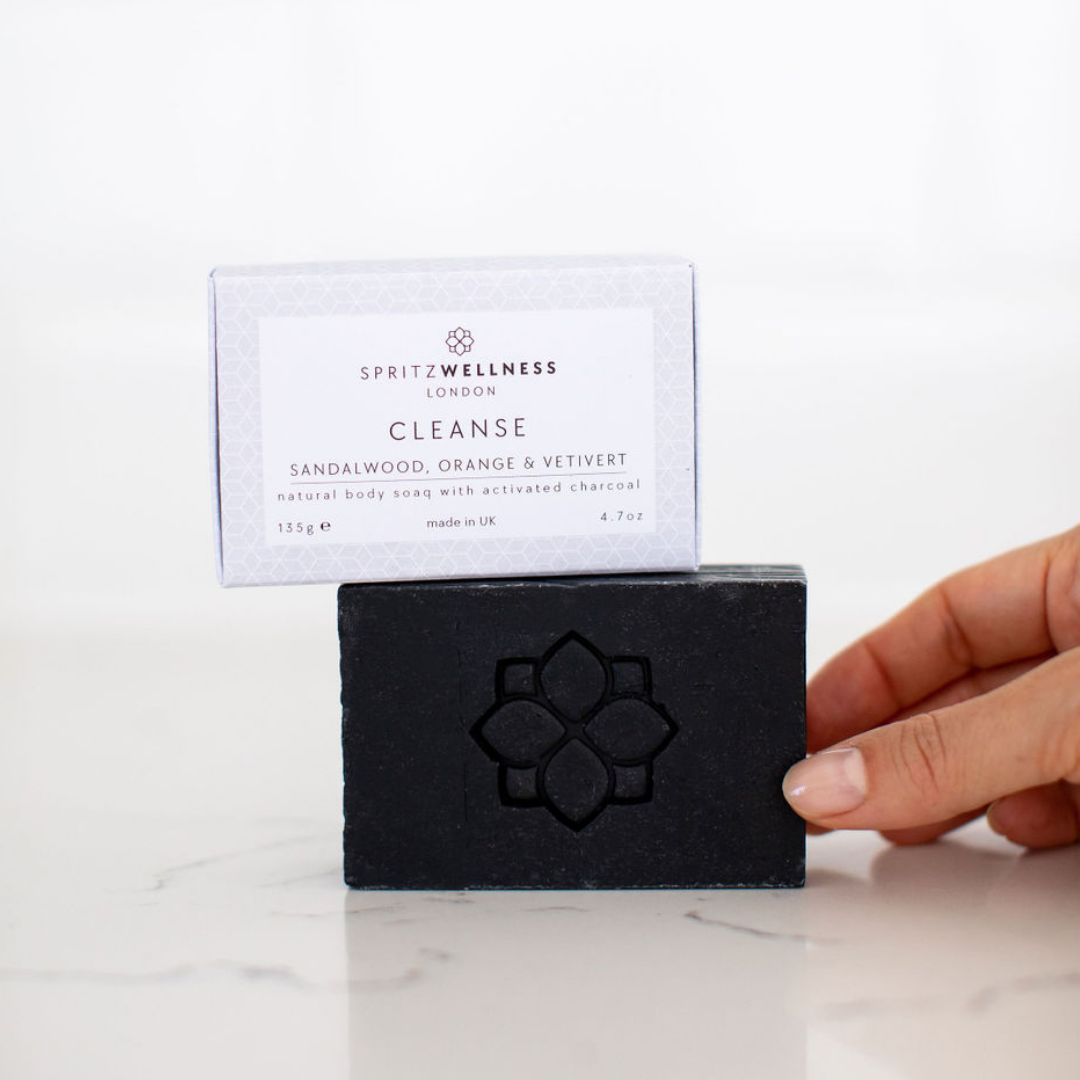 cleanse body soap  all natural with activated charcoal