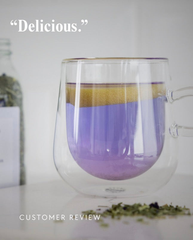 Spritz Wellness Relax tea, a colour-changing herbal brew