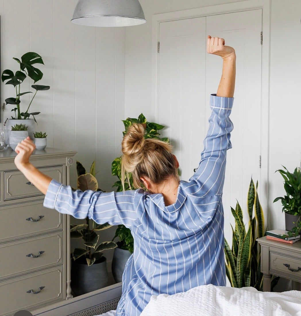 Cool, calm bedroom set up for better sleep, Spritz Wellness