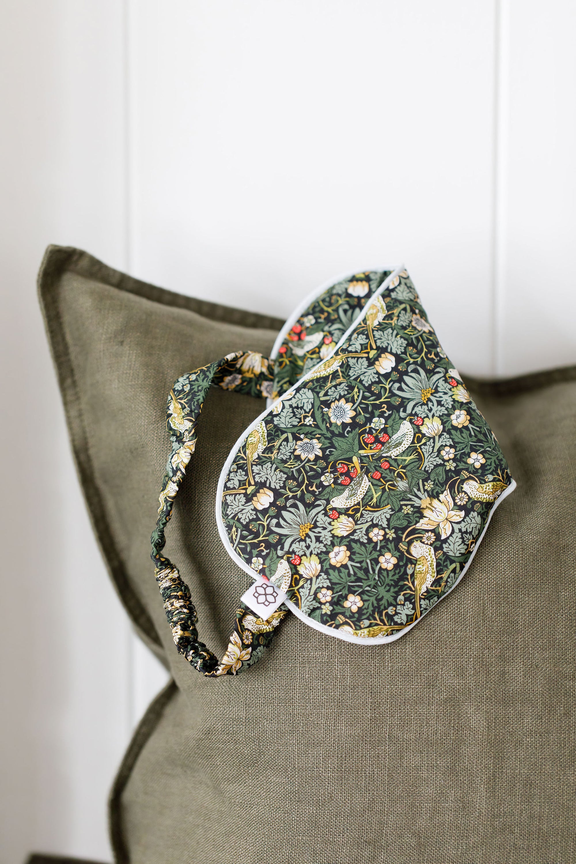 Strawberry Thief Dark Green Lavender Eye Mask | Spritz Wellness