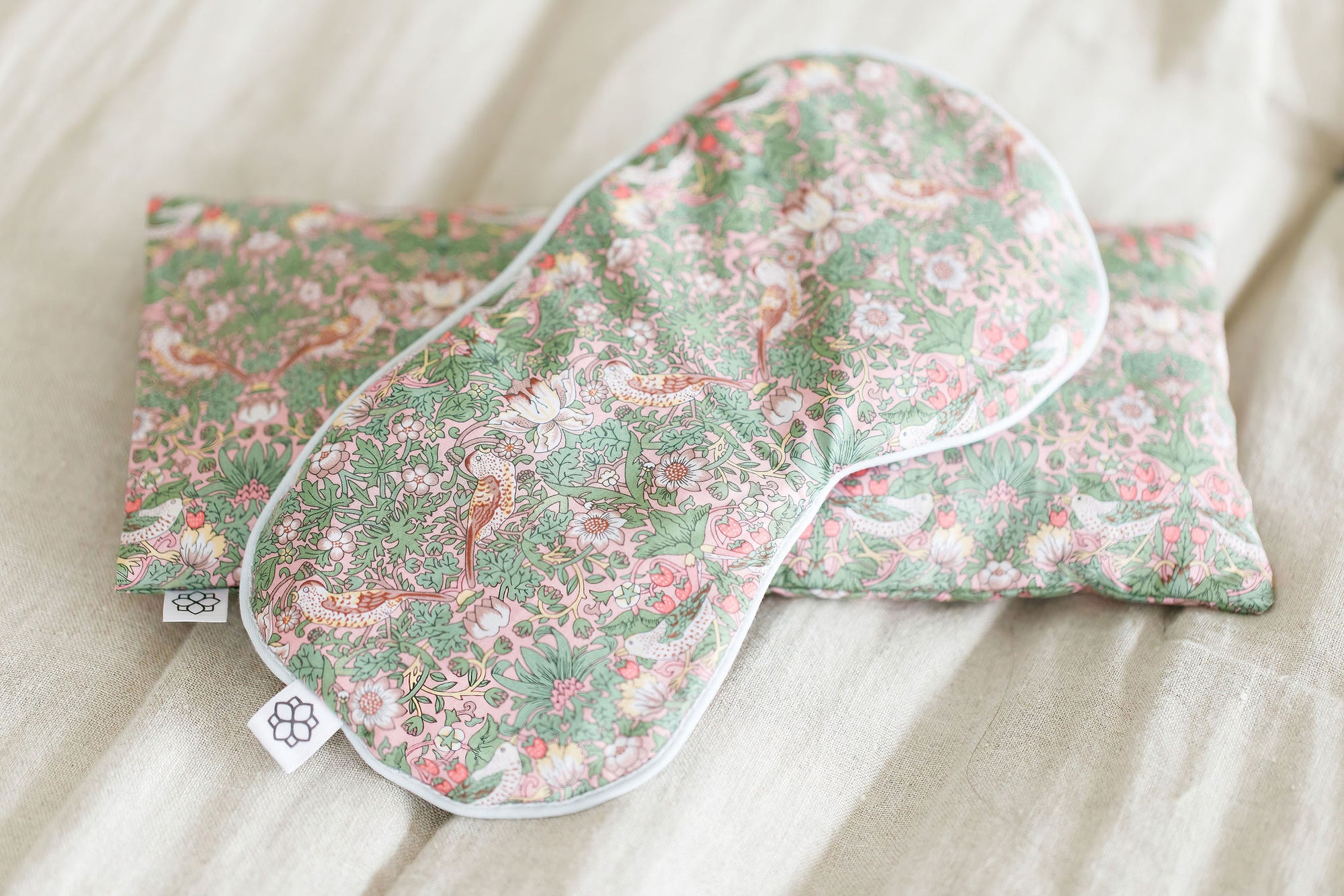 lavender Eye Mask Liberty London Fabric Strawberry Thief Pink   | Spritz Wellness 