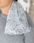 Lavender Wheat Bag, Liberty fabric, use heated or chilled, removable washable cover, with patterned cover and Spritz Wellness.