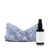 Aromatherapy eye pillow and yoga mat spray used during a calming yoga practice