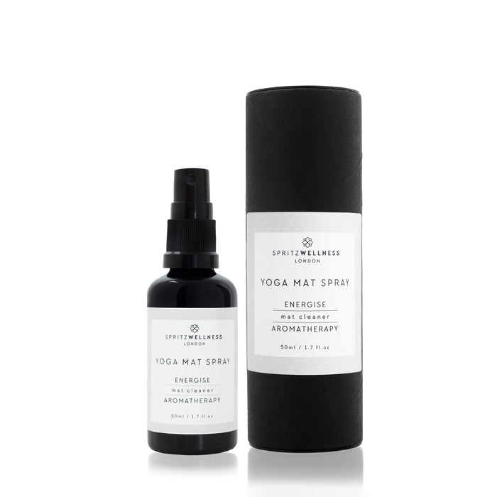 Energise yoga mat spray with lemongrass and tea tree essential oils by Spritz Wellness
